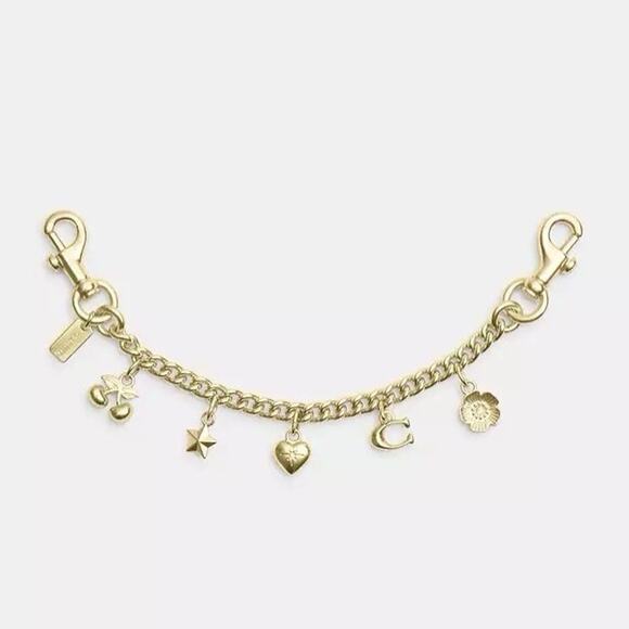 NWT COACH Bundle Swagger Chain Charms Gold CAX00 & CCE28 Teri with Floral - Picture 2 of 12